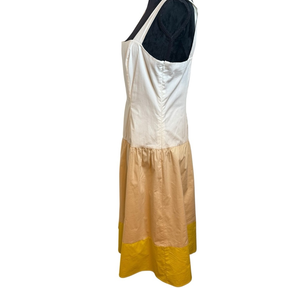 Daniel Cremieux | White/Cream/Yellow Sleeveless Color Block Sundress | Sz 10 - Picture 5 of 10